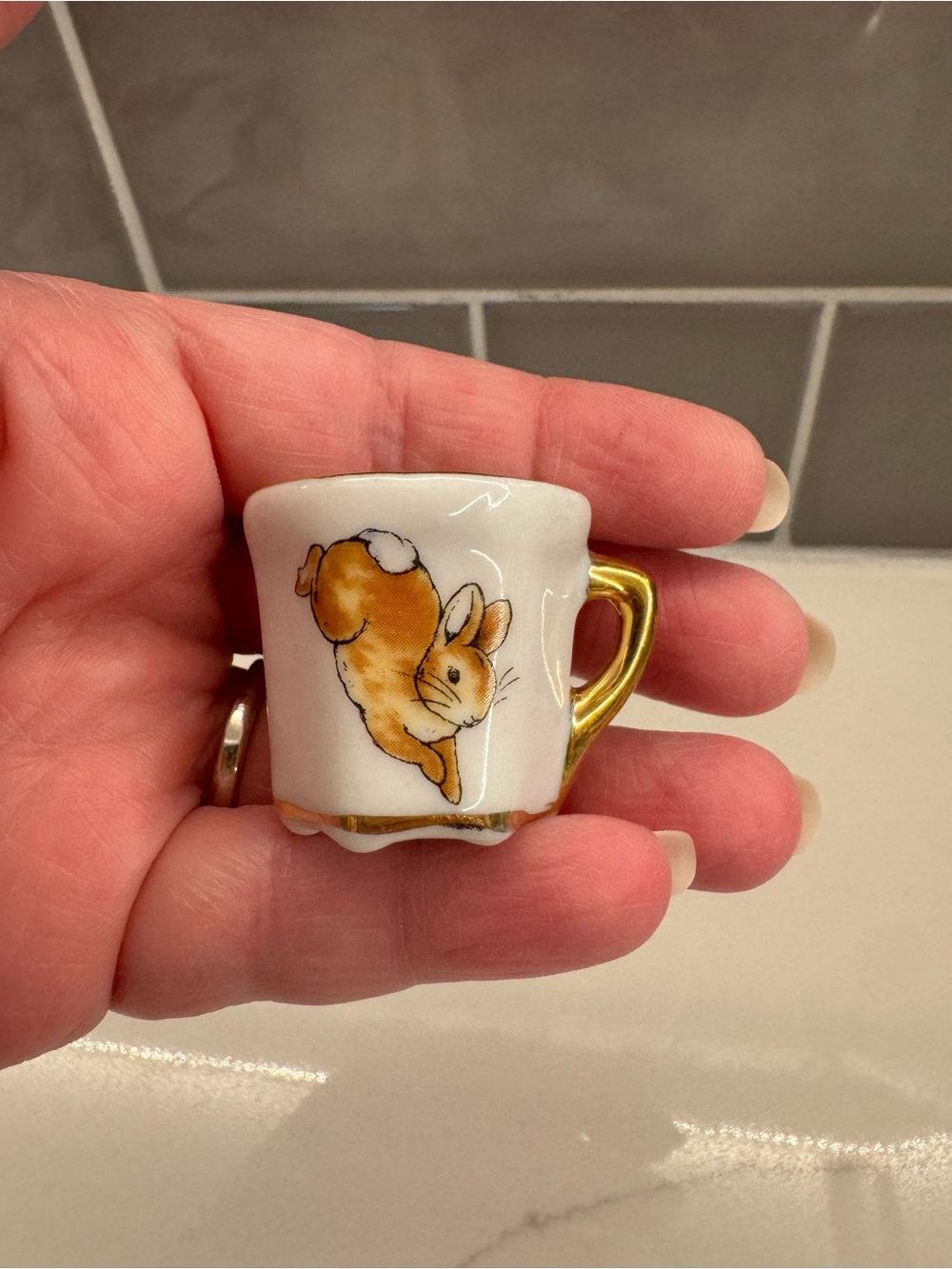 Vintage Mrs. Rabbit Miniature Porcelain Tea Set - Picture 6 of 9